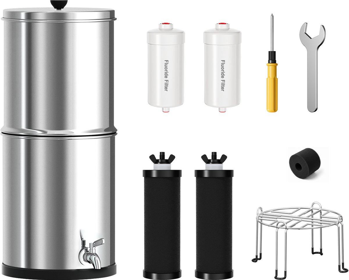Purewell zwaartekracht waterfilter-1.5GAL-geschikt voor 3-5 personen-verwijdert 99,99% onzuiverheden-waterfilter-geschikt voor buiten, kamperen en campers