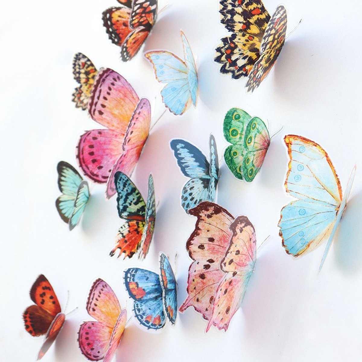Set van 36 vlinder-muurstickers – 3D-vlinderwanddecoratie | 3D-vlinderstickers voor slaapkamers, bruiloften, feestjes en bloemstukken (muurstickers voor meisjeskamers)