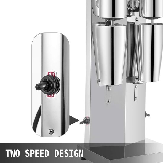 Drankmixer Dubbele Kop - Milkshake Machine - Snelle Drankjes Maken - 180 Watt Krachtig - 800 ml Capaciteit - Zilverkleurig — afbeelding 2