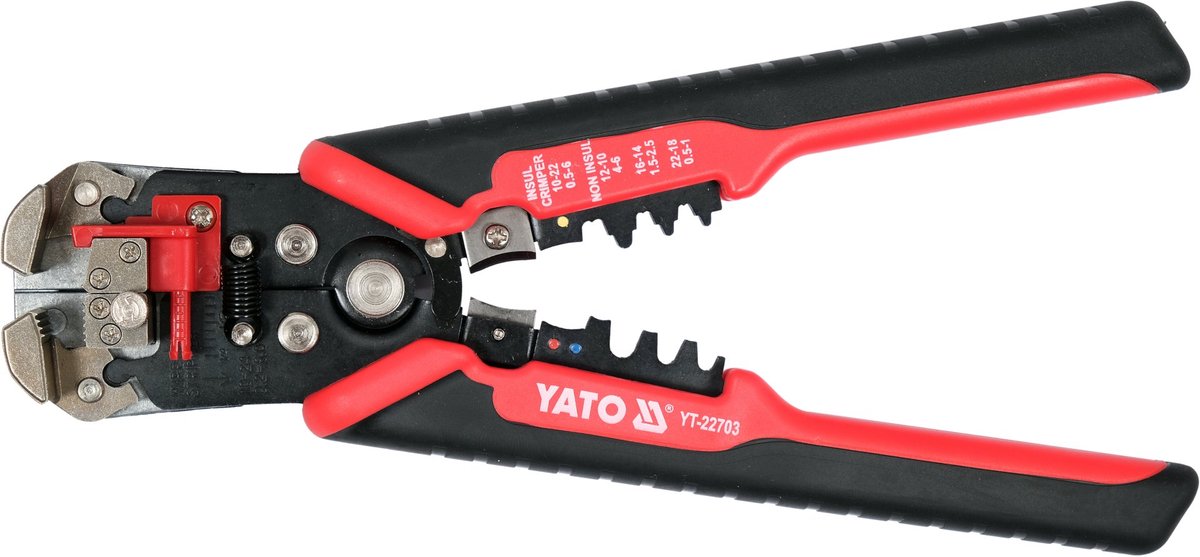 Professionele Automatische Striptang & Krimptang – 225 mm – Met Wisselbare Mesjes – Voor Draden 0.05 - 6.0 mm²