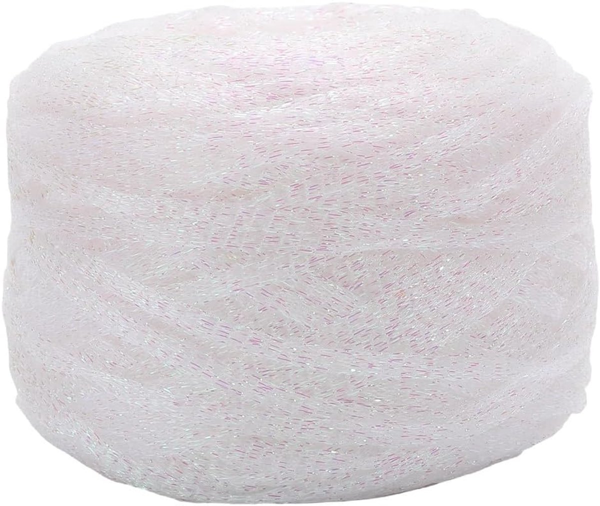 100 g 4 mm metaaldraad, fonkelend, wit, glitterdraad, zacht, dun, licht, voor haken, breien, sleutelhanger, charme, sjaal, hoed, tas, doe-het-zelf, handwerk, cadeau, productie