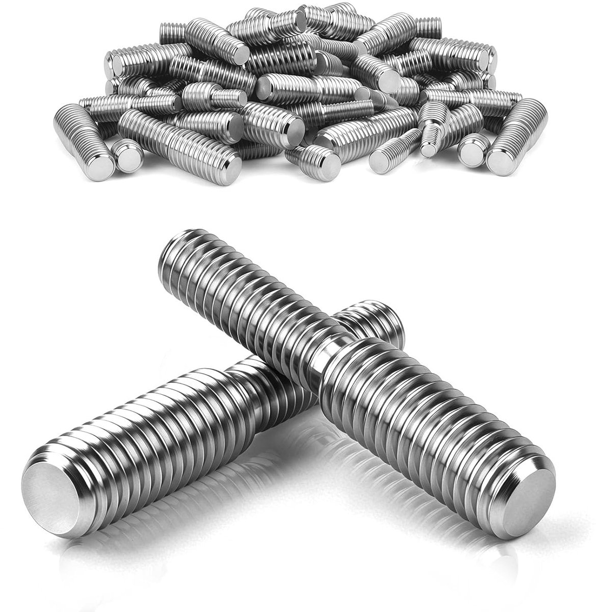 6 stuks dubbele schroefdraadbouten, M6 x 20 mm naar M8 x 20 mm, dubbele uiteinde schroefdraadschroeven, schroef 304 roestvrij staal, schroefdraadverloopadapter, voor meubels, hardware