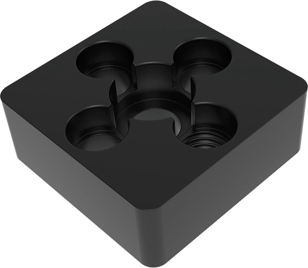 Voetplaat schroefbaar M10 geschikt voor Item System aluminium profiel 40x40mm, gegoten zink zwart gepoedercoat