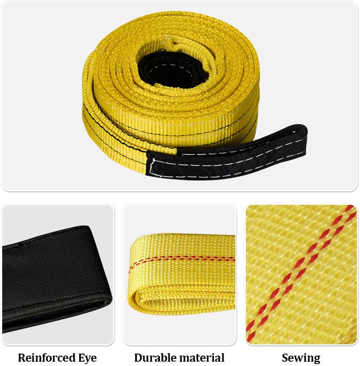 2 stuks hijslussen, ronde hijsband, 3 m x 2,5 cm, draagkracht 3 ton van polyester