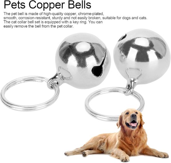 2 stuks Roest Anti-verloren Koperen Bells Extra Luid Paar Kat & Hond Messing Draagbare Bells Kraag Charm Bells voor Besparen Vogels & Wildlife — afbeelding 3