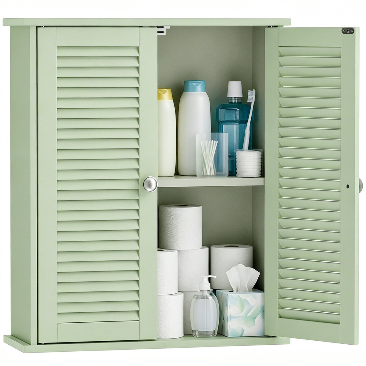 HOMCOM-Wandkast-MDF-51 x 18 x 61 cm-Groen