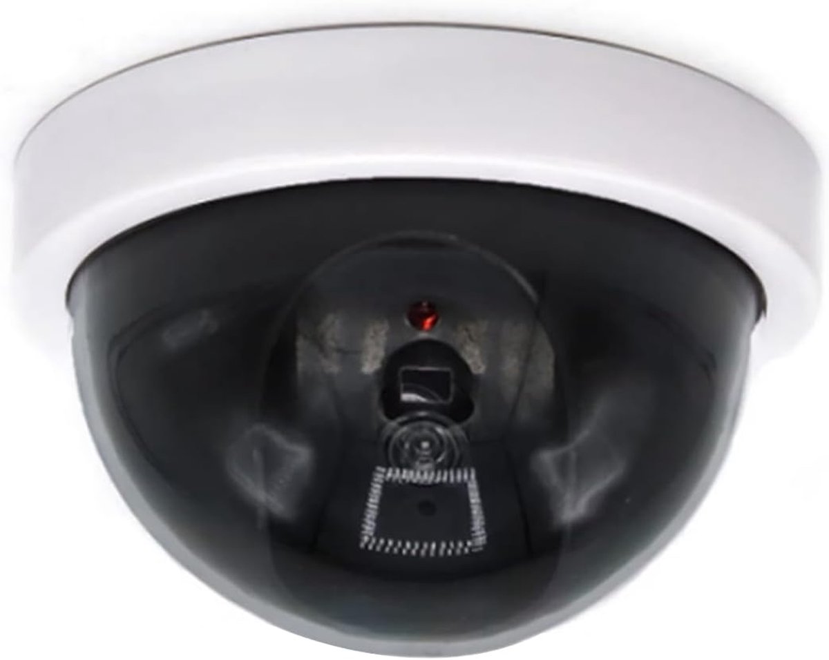 4 Pack Nep Beveiligingscamera Simulatie Monitor met LED Knipperlicht Dome Dummy Camera's voor Binnen en Buiten Gebruik voor Thuis, Kantoor, enz. (Wit)'