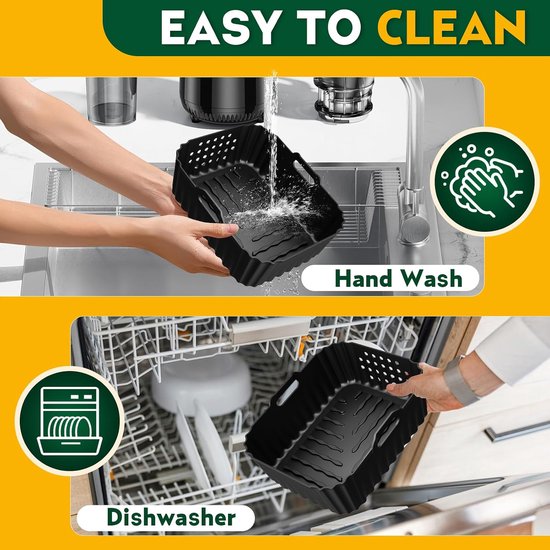 Accessoires voor heteluchtfriteuse, airfryer accessoires voor Philips Airfryer 4000 Series Stacked Dual Basket 10L, siliconen mal accessoires voor Philips NA460/NA462 10L, Air Fryer siliconen bakvorm — afbeelding 4
