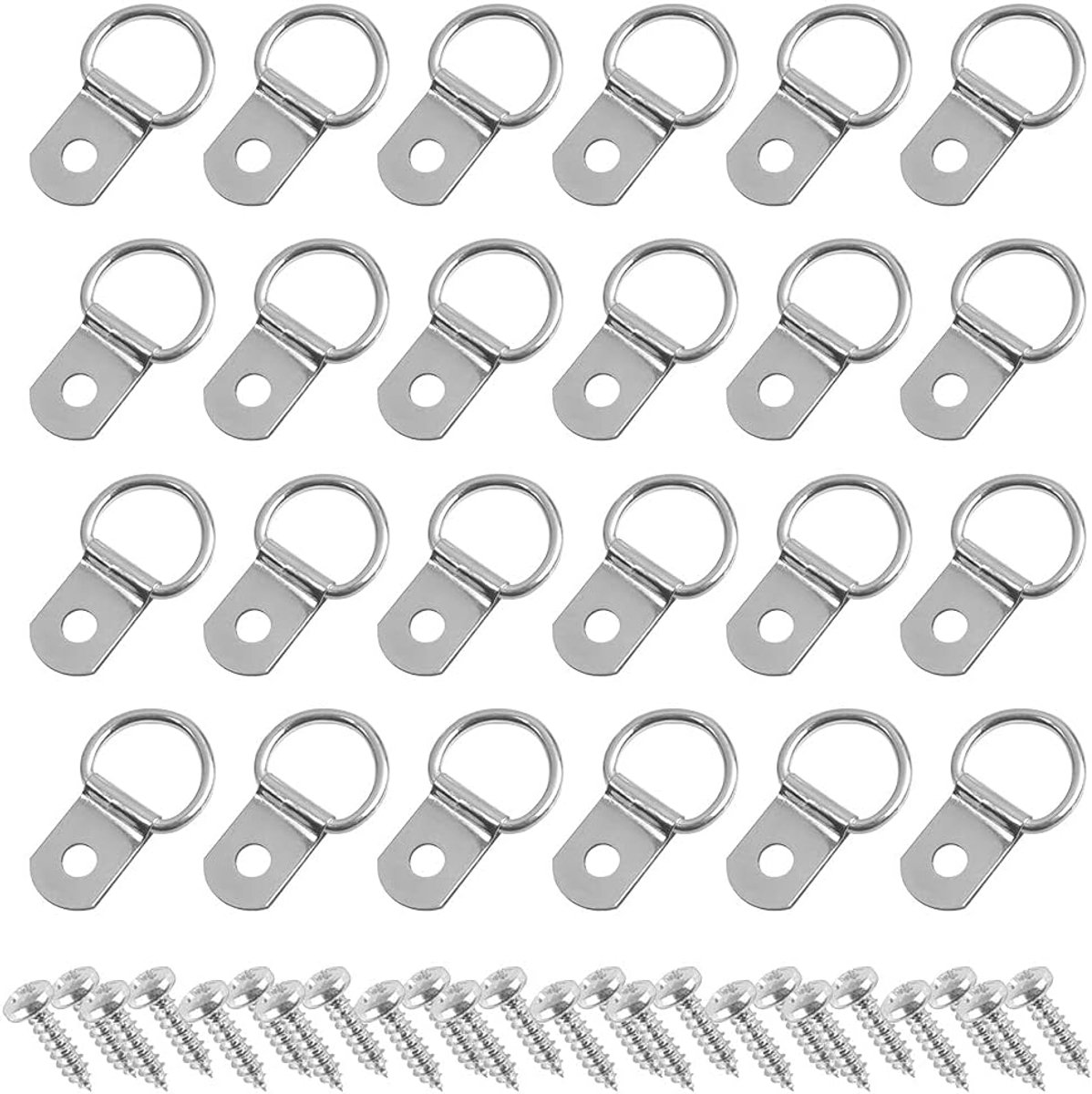 Haak voor fotolijsten, fotoophanging, 100 stuks fotolijsten, ophanghaken | Afbeelding ophanghaken D-ringen hanger canvas haak wandhouder kledinghanger met schroeven