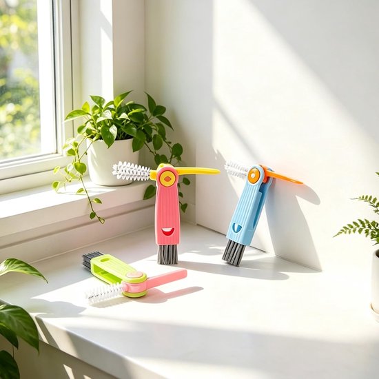 3 stuks 3-in-1 reinigingsborstel voor bekerdeksel, flessendekselborstel, multifunctionele reinigingsborstel, geschikt voor verschillende kopjes en flessen, multifunctionele reinigingsborstels — afbeelding 4