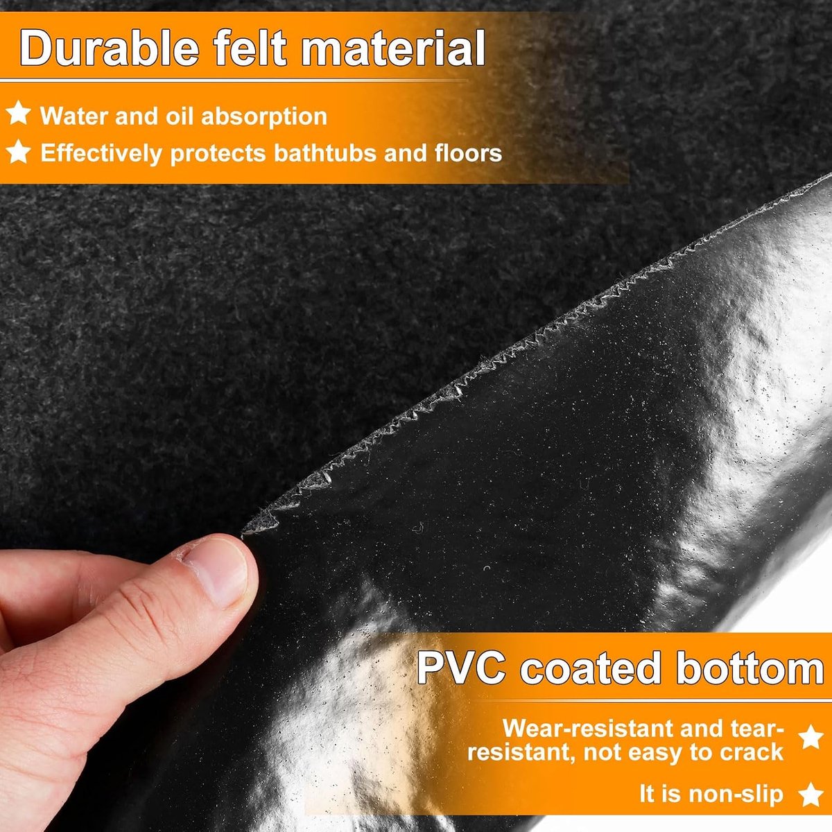 Vloerbeschermingsmat voor whirlpool en zwembad, Ø 198 cm, ronde onderlegger van vilt met pvc-rug, antislip en op maat te snijden, zwembadmat voor tuinsauna, vloerbescherming tegen stenen en