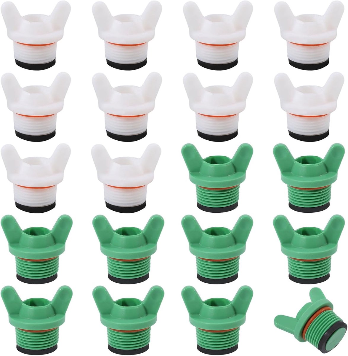 20 stuks 3/4 inch PPR Pijp Plug Buitentuin Irrigatie Pijpfittingen Water Tubing Stopper PPR Eindkap Stekkers Tuin Mannelijke Pijp Plug Tuin Slangfitting (groen en wit)