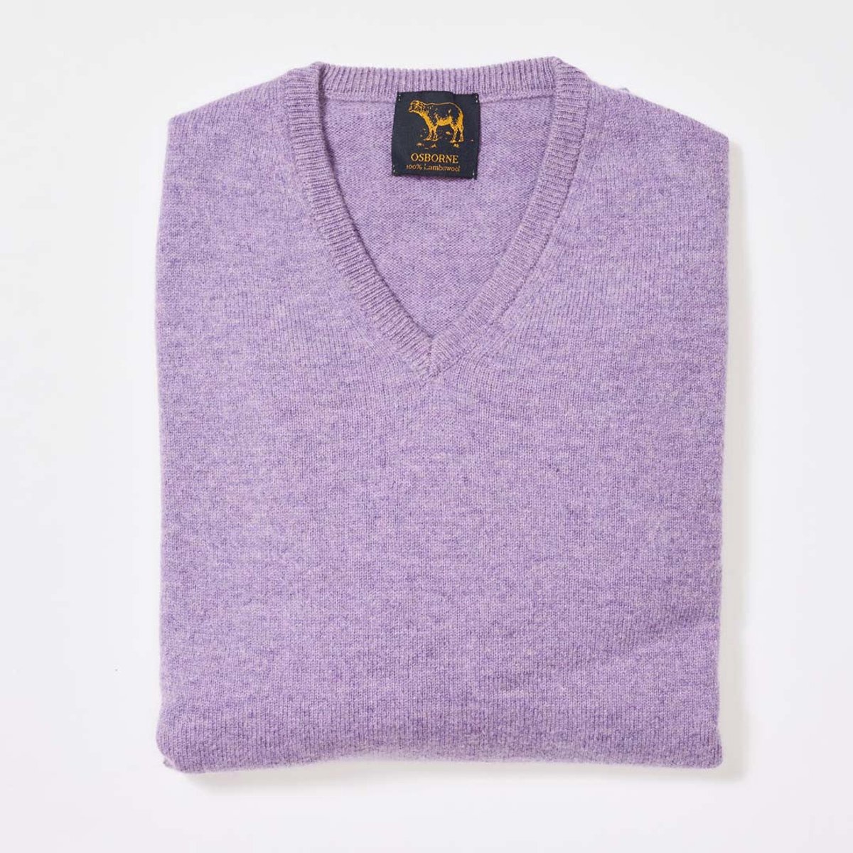 Osborne Knitwear Trui met V hals - Sweater heren in Lamswol - Pullover Heren - Dahlia - L