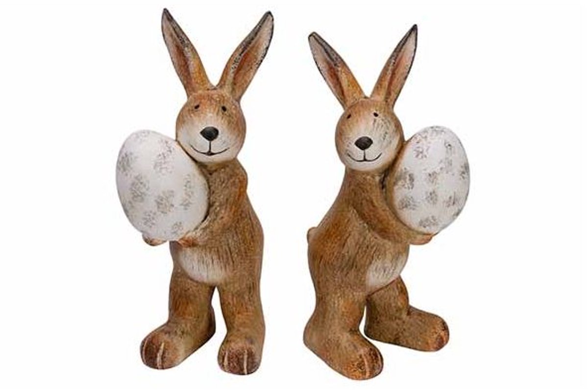 Konijn Ass2 Egg Bruin 12,5x9,8xh26,1cm K Eramiek