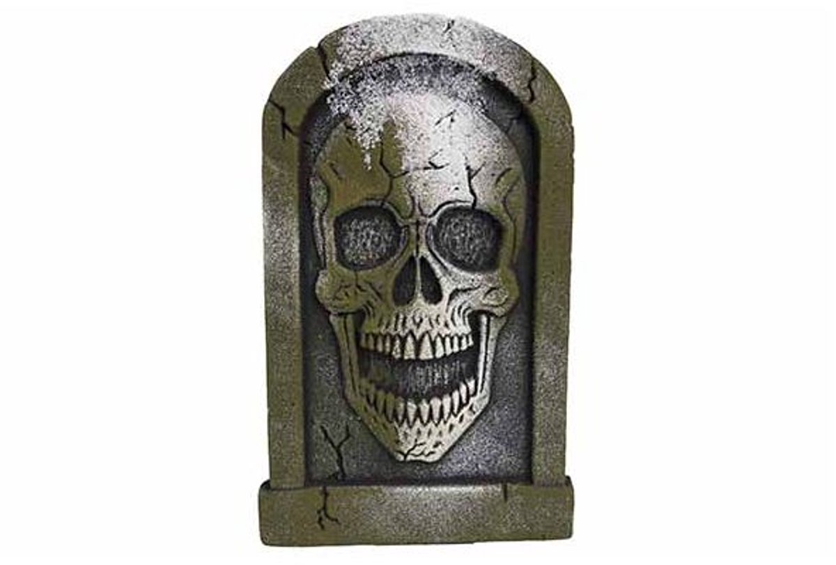 Grafsteen Skull Grijs 40x25xh23cm Foam