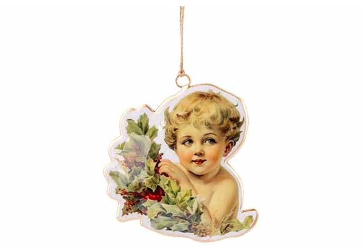Hanger Vintage Angel Bruin 10x,5xh10cm I Jzer