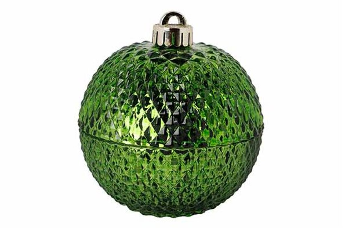 Geurkaars Xmas Ball Mistletoe Groen 11x1 1xh13cm Glas