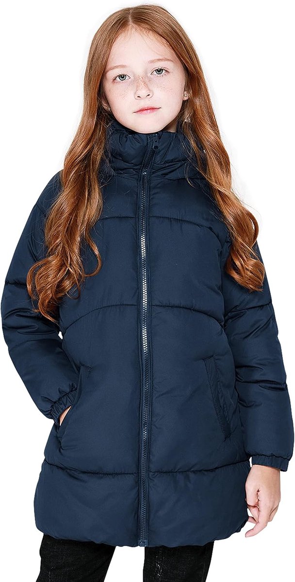 Winterjassen voor meisjes, heavyweight mediun lengte, warme jas, donsachtig katoen, watten, outwear,