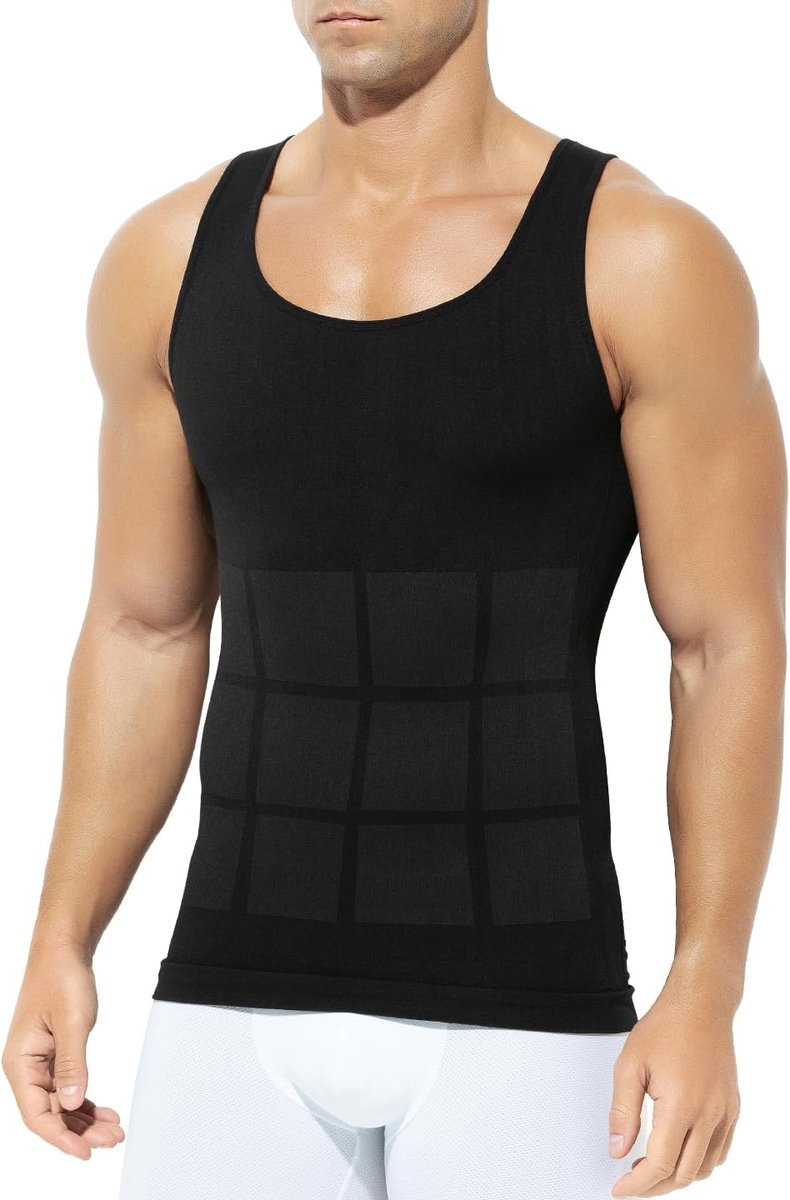 Kevin Figuurvormend compressie-onderhemd voor heren, mouwloos shapewear, tanktop, compressieshirt, compressieshirt heren