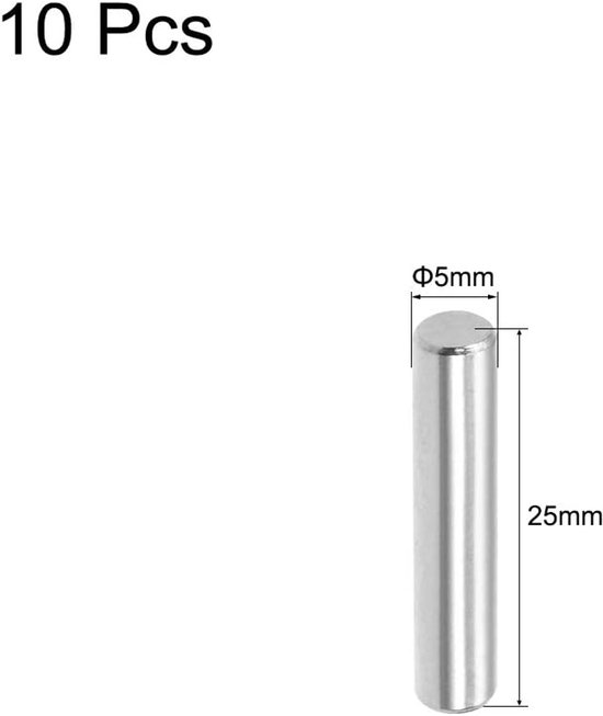 sourcing map 100 stuks pluggen pen 304 roestvrij staal rek pen bevestigingselementen 1,5 mm x 6 mm 25mm 10pcs 5 mm — afbeelding 4