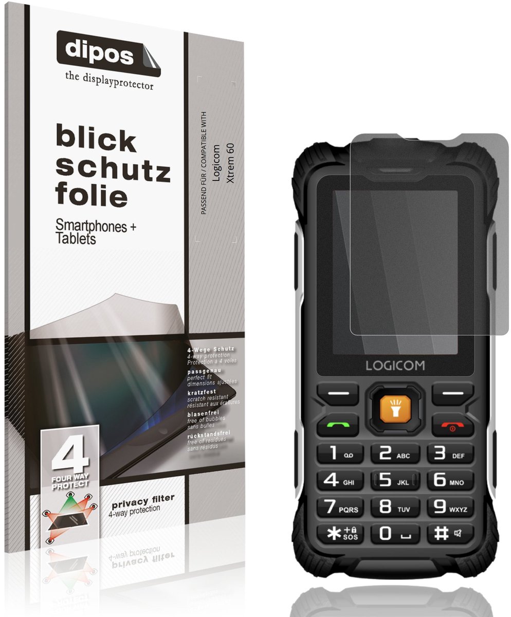 dipos – Matte Privacy Screenprotector geschikt voor Logicom Xtrem 60 | Anti-Spy Beschermfolie