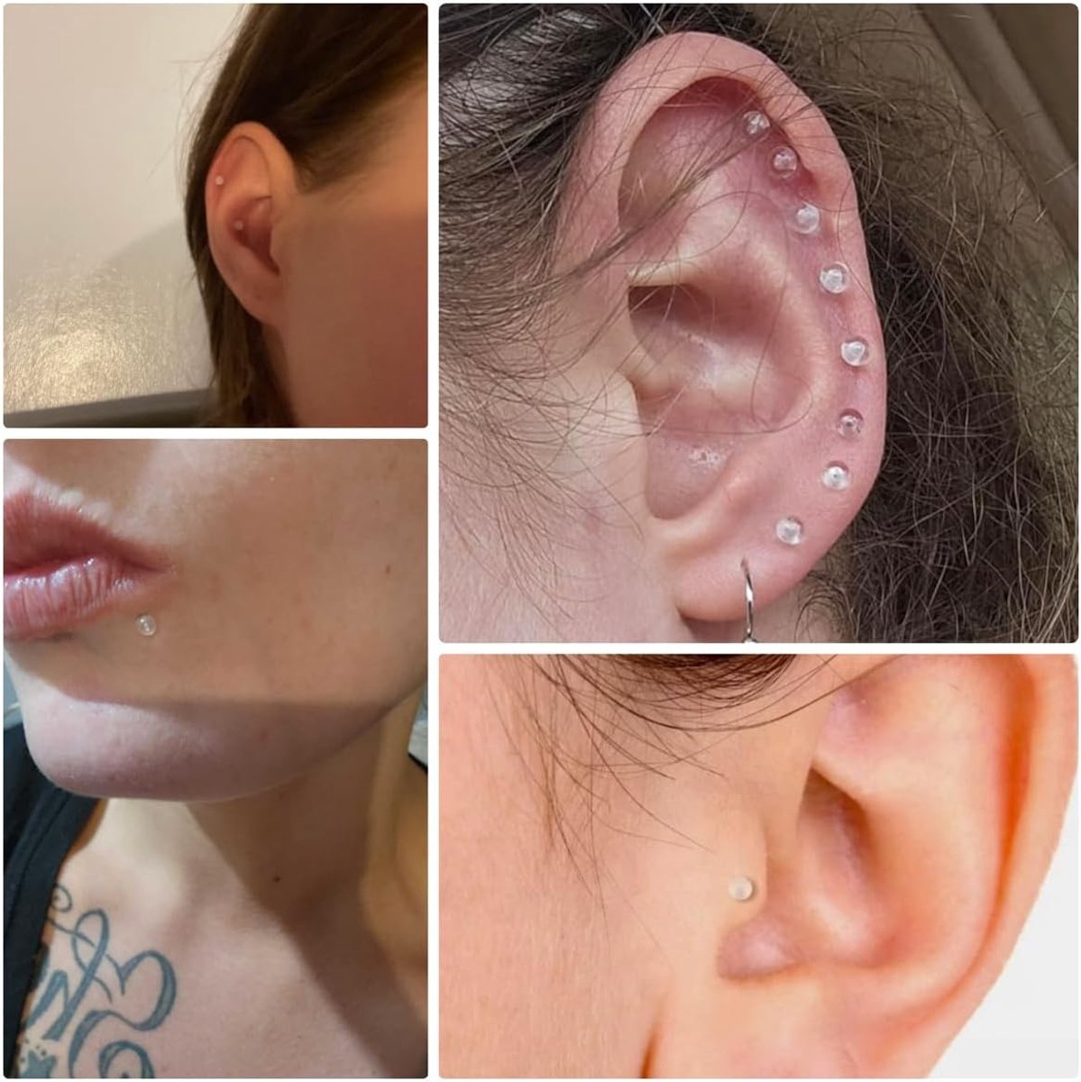 kunststof, 1,2 mm, labret, 6/8/10/12 mm, flexibele acrylpiercing, lip, helix, tragus, retainers