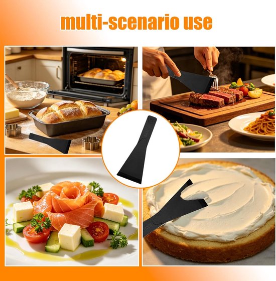 Spatels, robuuste raclettespatel, racletteschuiver, anti-aanbak, raclette-schuiver voor kaas, racletteschraper, kunststof raclettes, spatel voor fondue en meer, zwart — afbeelding 4