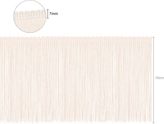 = Cuquillo-franjes om te Naaien van Flamenco en Sevilla. Samenstelling Rayon 100%. 10cm Lang. 5m Stukken - (Room) — afbeelding 5