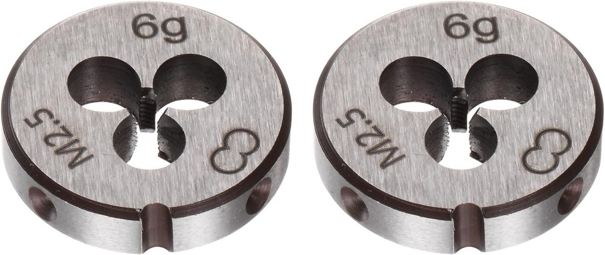 Ronde schroefdraad, metrisch M2,5 x schroefdraad 0,45 (links), reparatiegereedschap van gelegeerd staal voor het snijden van schroeven