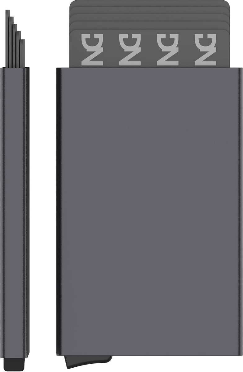 Metaal RFID-bescherming – Automatische Kaarthouder Aluminium Bestendig Minimalistische Portemonnee voor Kaarten, ID en Documenten – Elegant Ontwerp voor Dames en Heren, Zwart/Wit