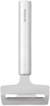 Een zilverkleurige Brabantia kaasschaaf met een mat zilverkleurig handvat.