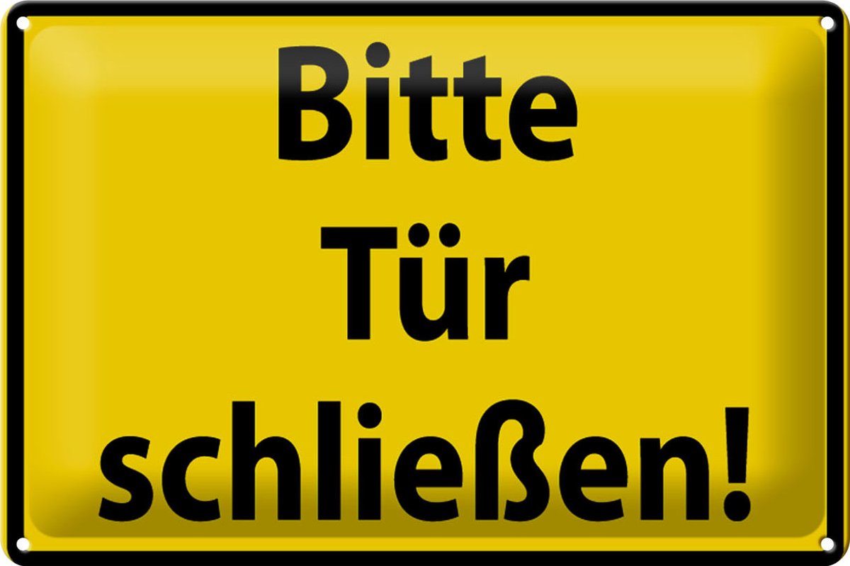 Blechschild Warnschild 30x20cm Bitte Tür schließen