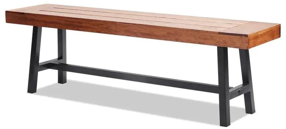 Emvae Tuinbank - Parkbank - Houten Bank - voor Buiten - Terrasbank - Metalen Poten - Belastbaar tot 226,8 kg - 160 cm