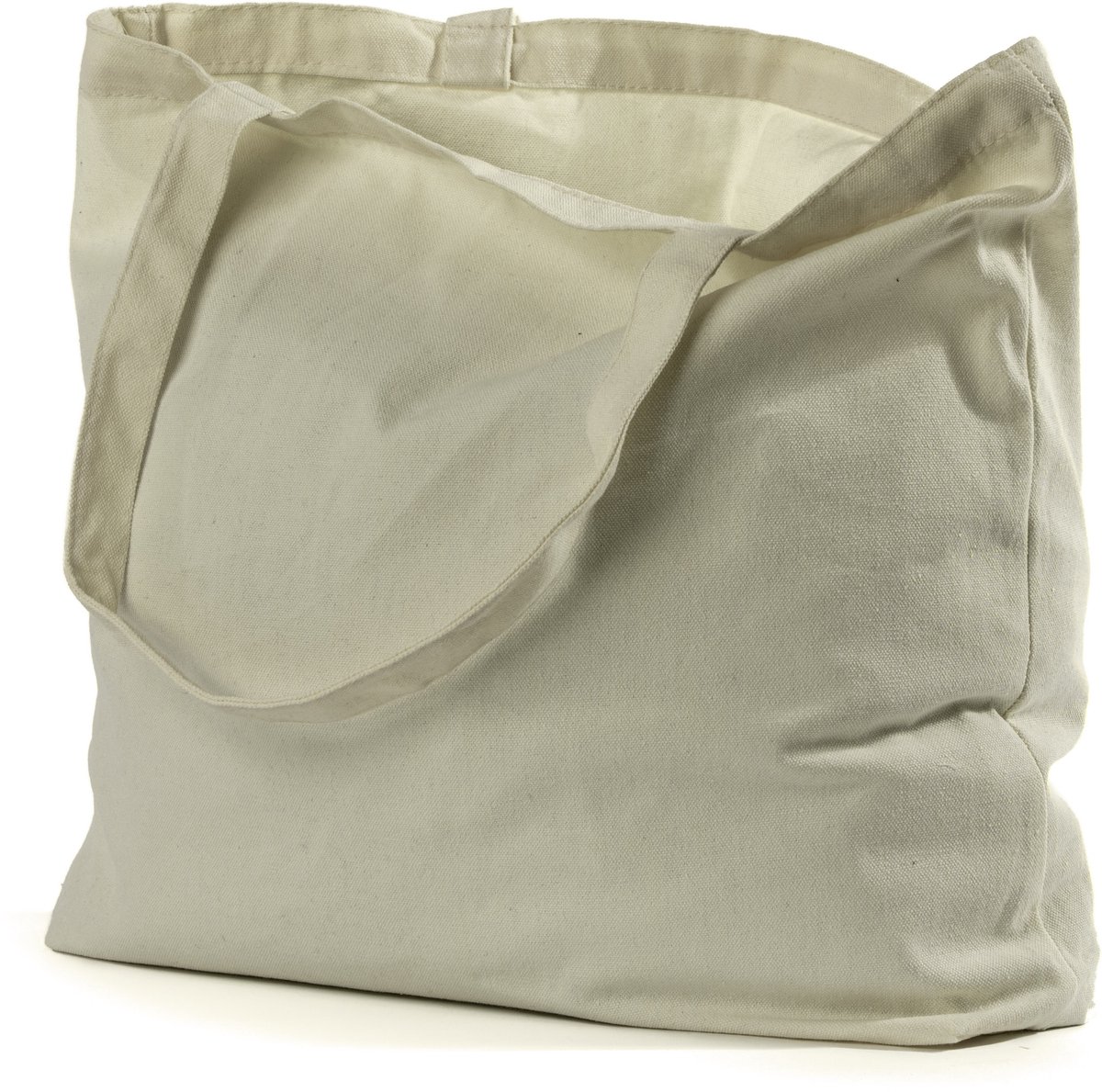 Ecorare - 4 stuks Canvas tas 12L - Hoogwaardige & stevige shopper - Lichtbeige naturel - 45x40 cm
