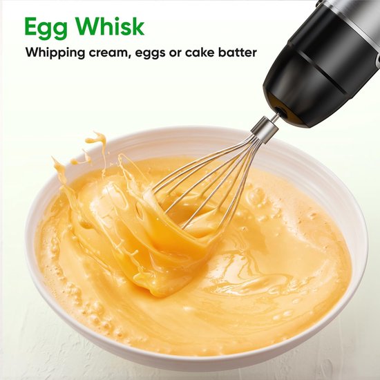 Handmixer Set - Keukenmachine - Maaltijden Bereiden - 5-in-1 Functionaliteit - 1100 Watt - Zwart — afbeelding 4