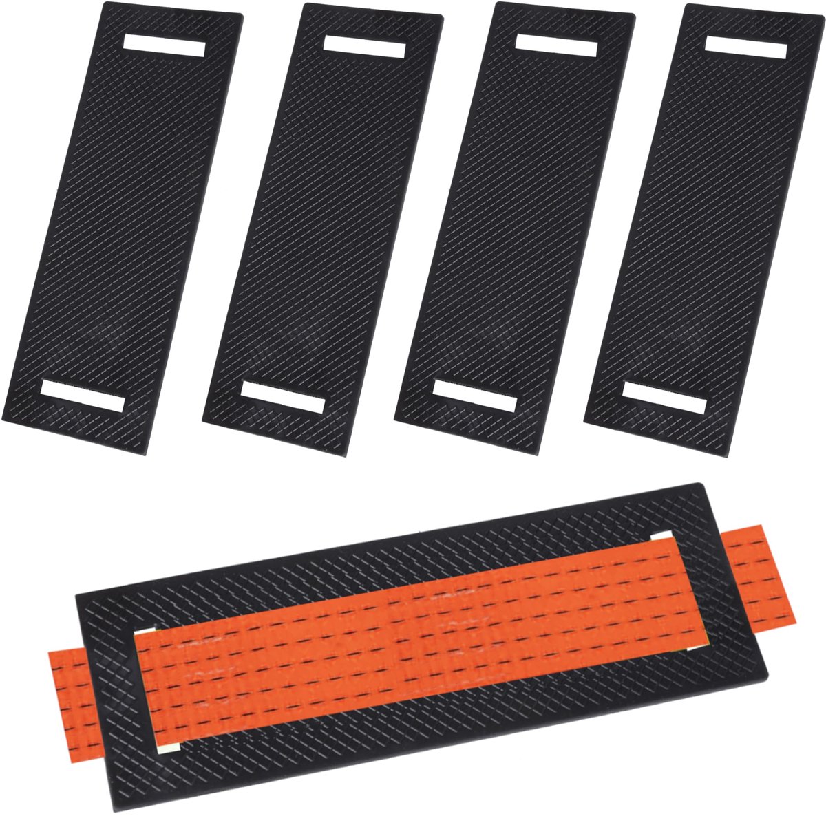 Rubberen beschermer voor transportgordels, 290 x 100 mm, set van 4 stuks, beschermhoek, veiligheidshoek voor transportgordels, tot 50 mm breed