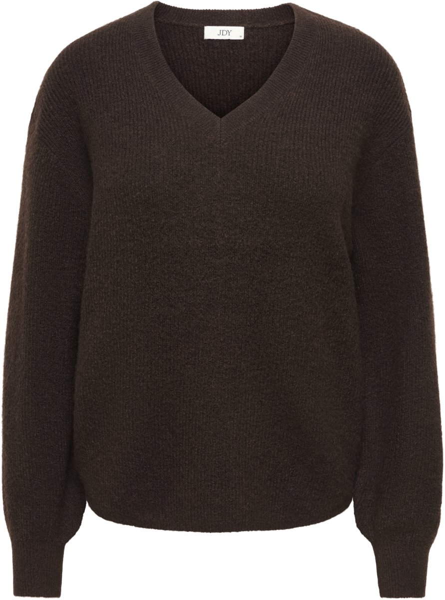 Jacqueline de Yong Trui Jdylumi Life L/s V-neck Pullover Kn 15372131 Coffee Bean/melange Dames Maat - S