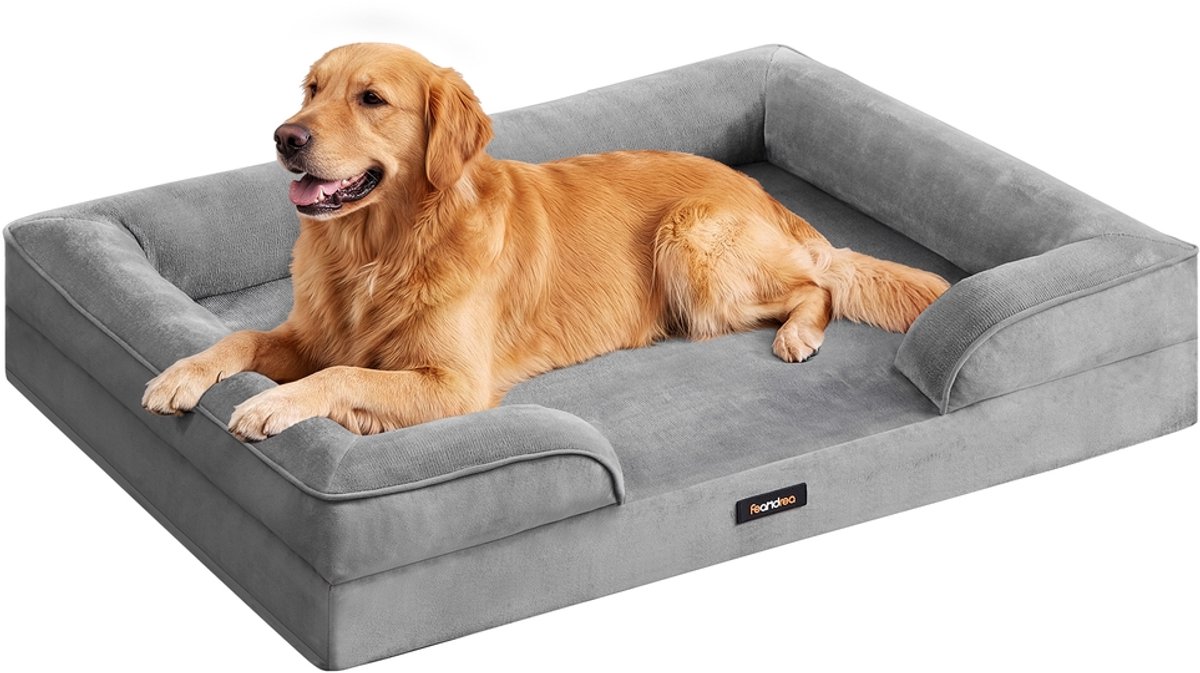 Orthopedisch hondenbed – grijs – 112x81x17 cm – afneembare hoes – Grijs