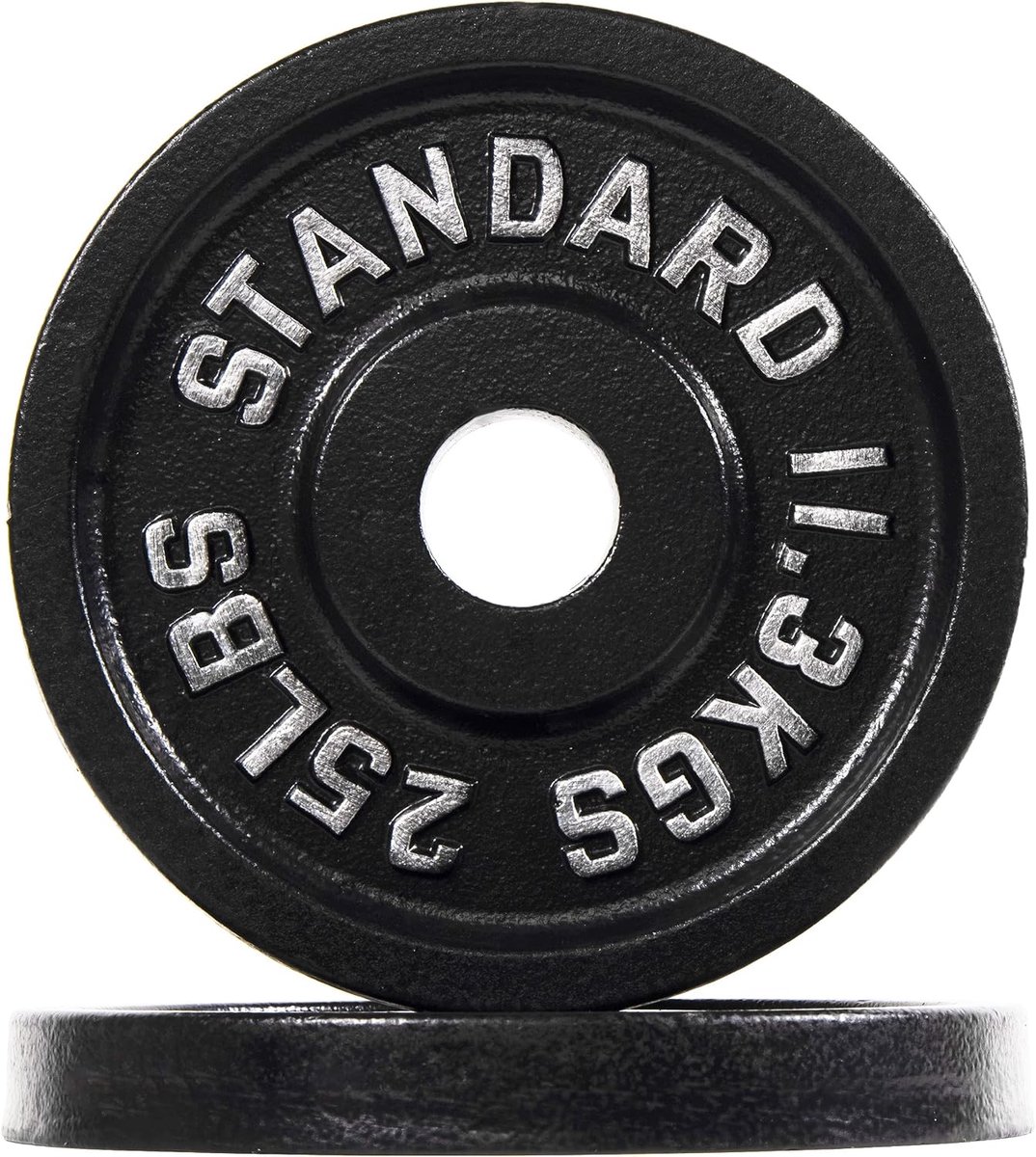 SnelShoppen - Olympische 2 Inch Gietijzeren Gewichtsschijven voor Krachttraining en Gewichtheffen, Meerdere Maten, Duurzaam, Zwart, Set van 2