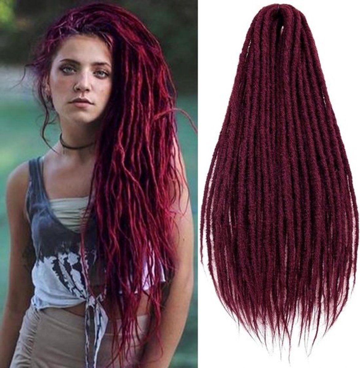 Handgemaakte Dreadlocks Extensions 61 cm Gepersonaliseerde Vlechten voor Dames