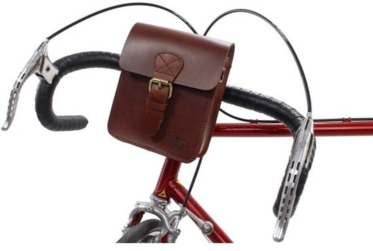 Gusti stuurtas fiets leer - Cadel E. schoudertas fietstas met bevestiging leren tas bruin