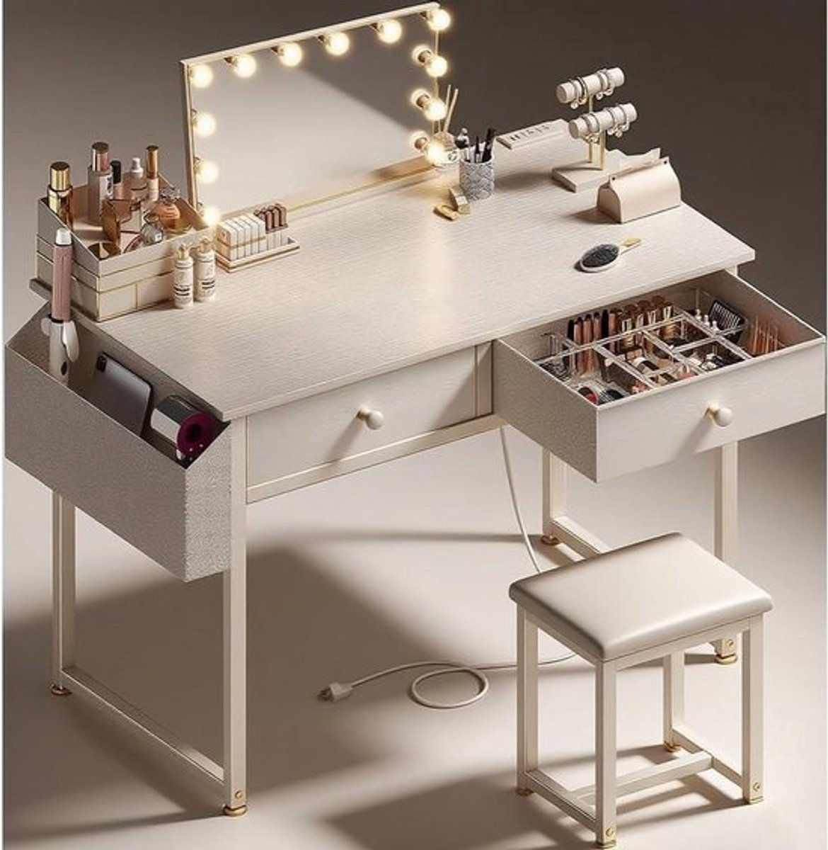 Moderne make-up kaptafel set zonder spiegel voor meisjes