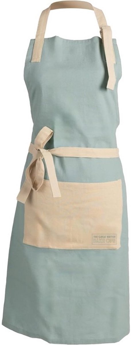 The Great British Bake Off Schort voor dames en heren, met zakken, 100% katoen met verstelbare riem en officieel GBBO-logo, bakcadeaus voor Star Baker, Signature Duck Egg Blue, One Size Fits All