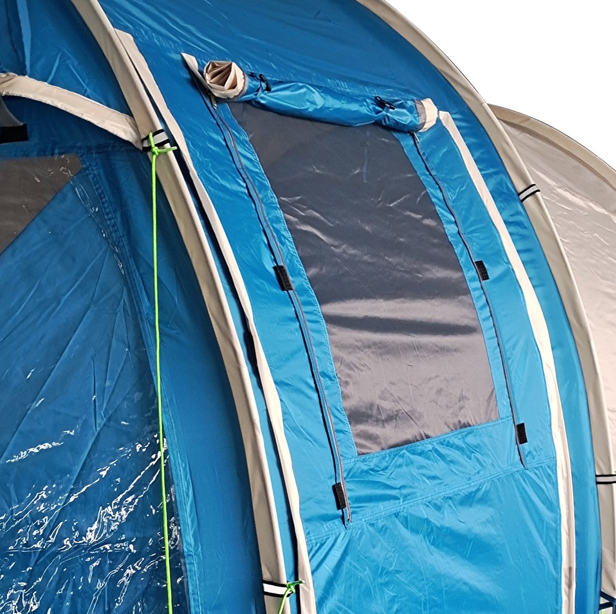 COVREO Tunneltent 475x264x172 cm blauw polyester - 4-persoons - 2 kamers - UV-bescherming
