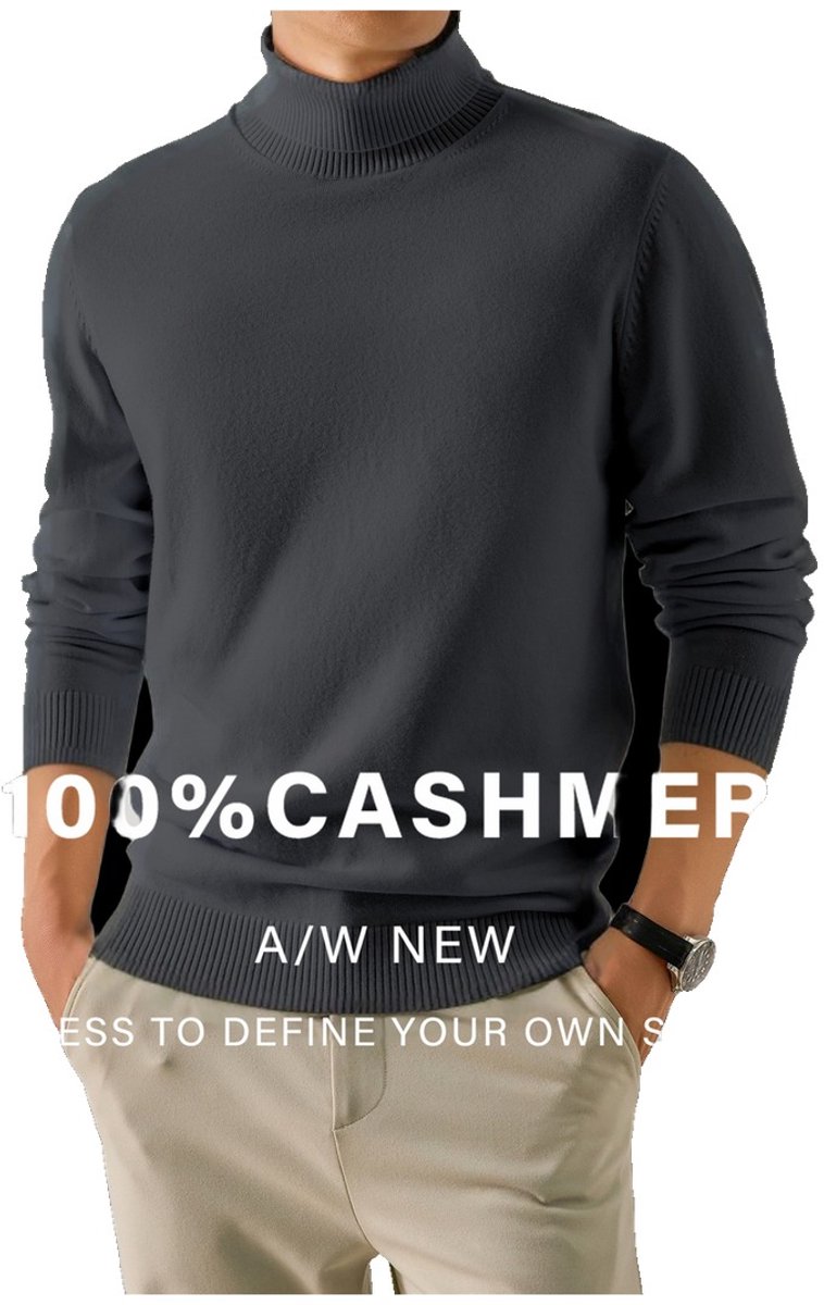 Currero Cashmere Sweater Heren Sweaters Sweatshirt Hoodie Warme Trui Pullover Jumper Crewneck Vest Donkergrijs