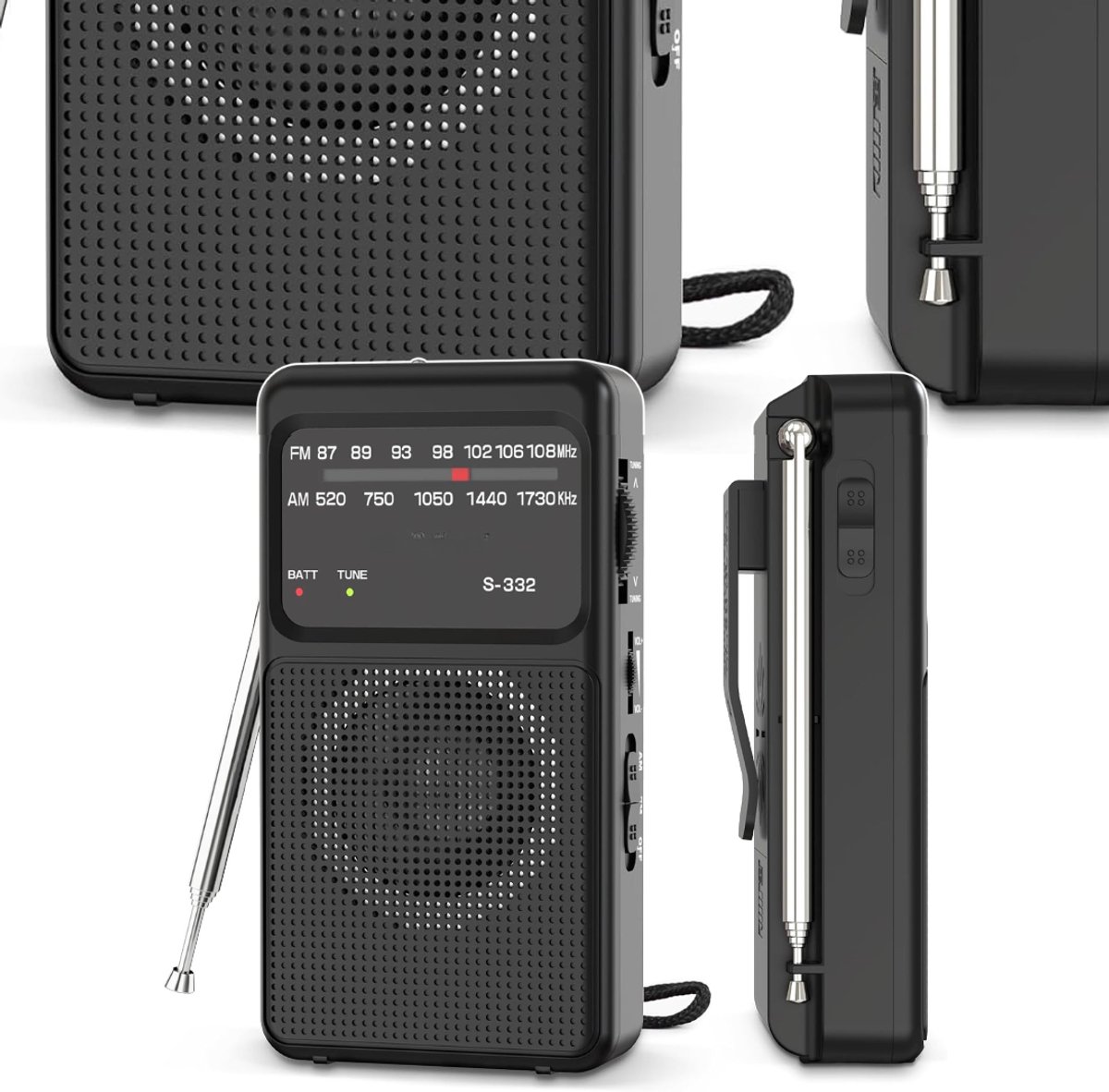 CRLYN® Transistor Radio op Batterijen - Draagbare Radio op Batterijen - Noodradio