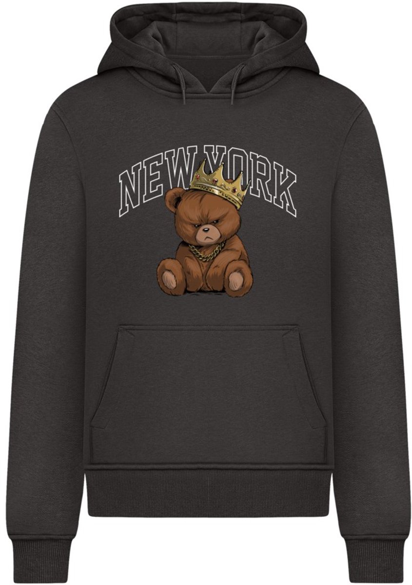 Mister Tee NY Crowned Bear Hoodie/trui XS Zwart
