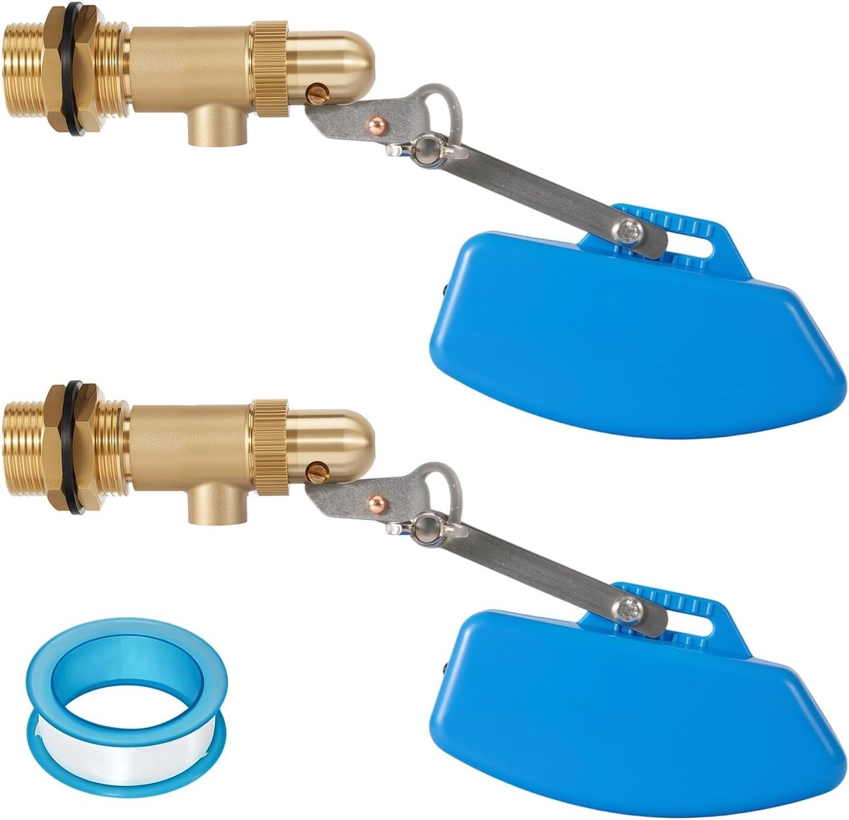 Automatische vlotterklep 3/4 inch voor waterniveaucontrole in vijvers, boerderijen en dierenverblijven - Set van 2