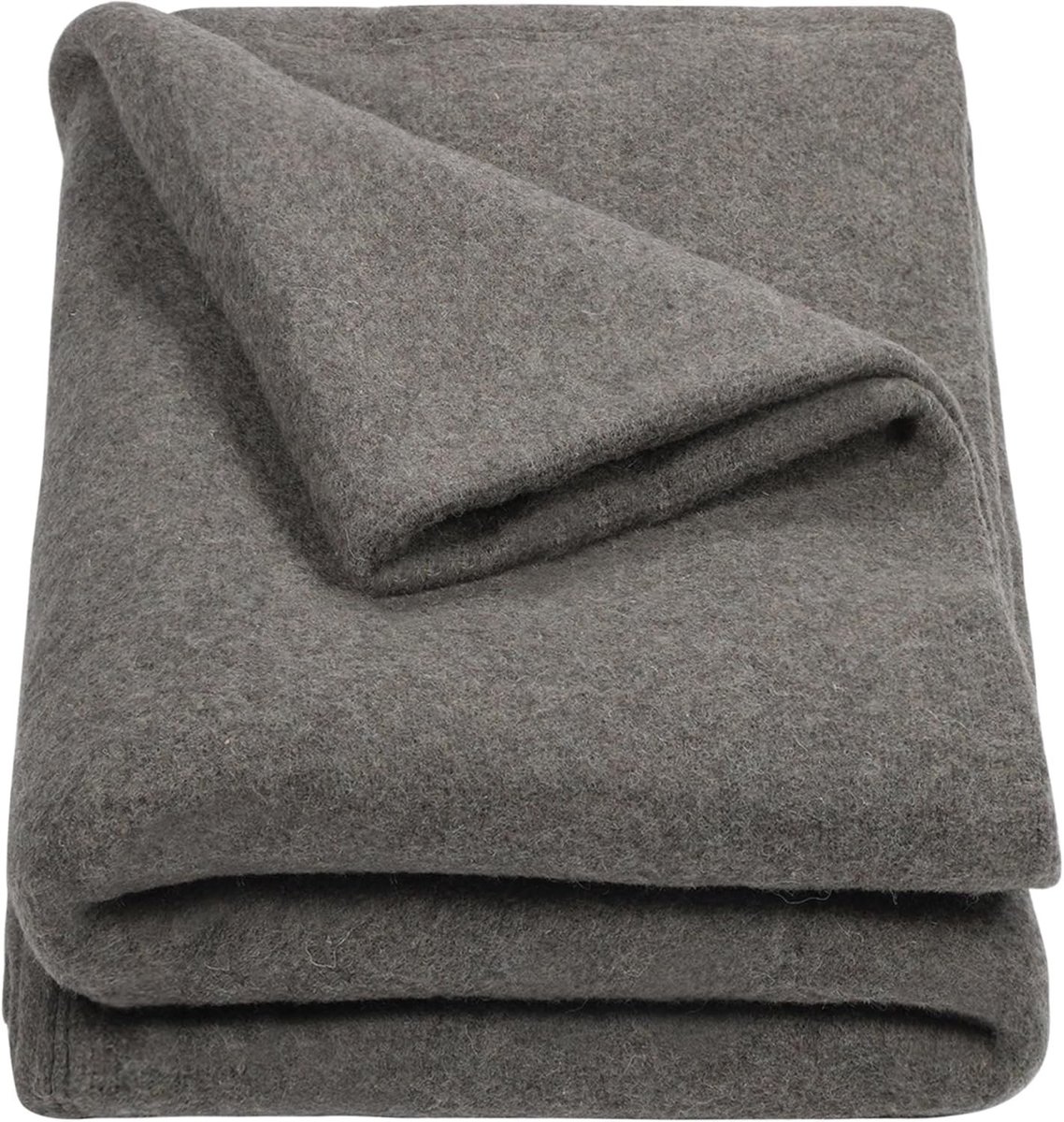Warm dekentje van 80% schapenwol voor kamperen, grijs, 220x160 cm - ideaal voor buitengebruik, comfortabel en duurzaam