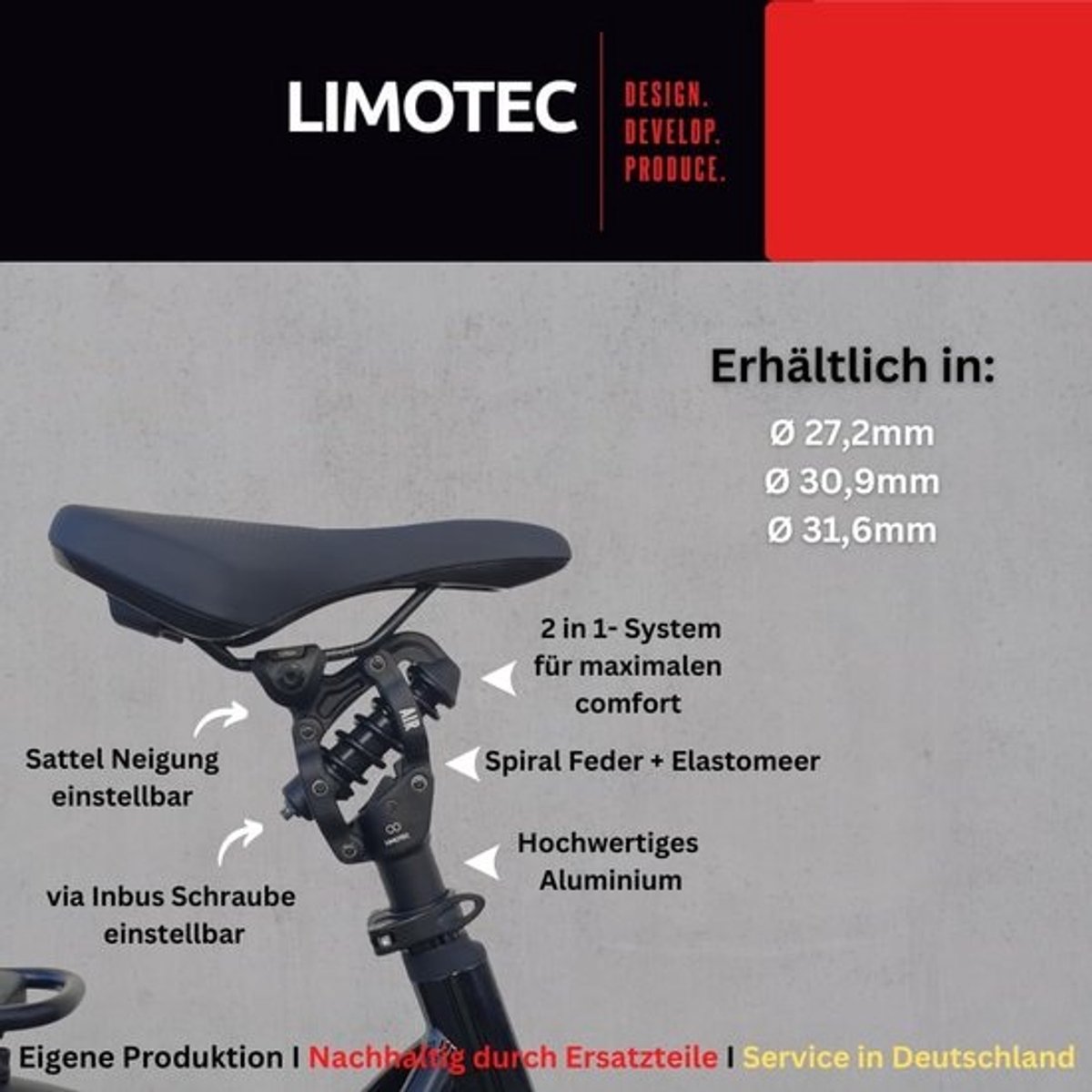 Comfortabele Verende Zadelpen met Parallellogrammechanisme voor Fietsen